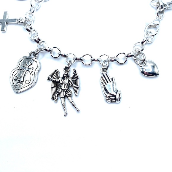 Saint Michael Charm Bracelet Protector Religious Christian Archangel - Picture 6 of 8